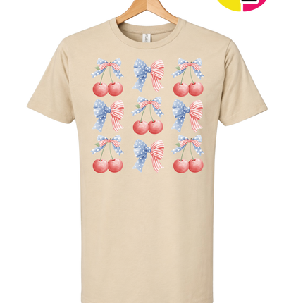 Red White & Blue Cherries Tee