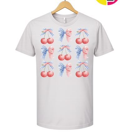 Red White & Blue Cherries Tee