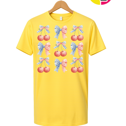 Red White & Blue Cherries Tee