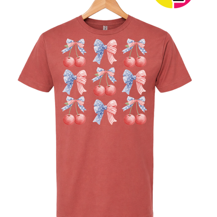 Red White & Blue Cherries Tee