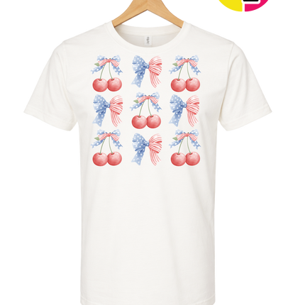 Red White & Blue Cherries Tee
