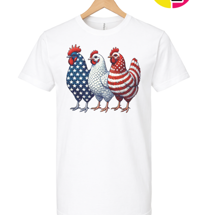 American Flag Chickens Tee