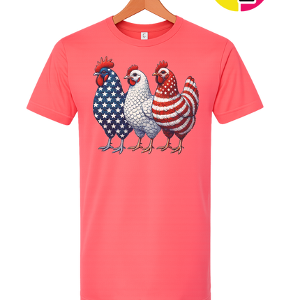American Flag Chickens Tee