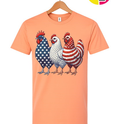 American Flag Chickens Tee