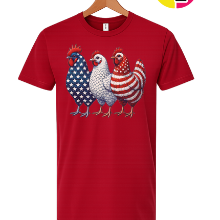 American Flag Chickens Tee