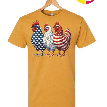 American Flag Chickens Tee