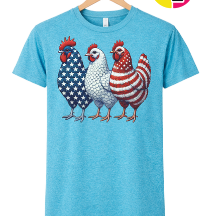 American Flag Chickens Tee