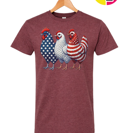 American Flag Chickens Tee