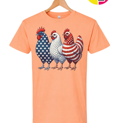 American Flag Chickens Tee