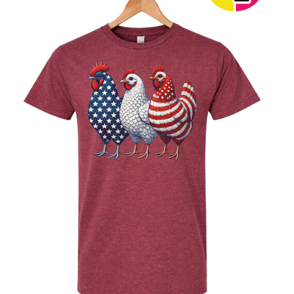 American Flag Chickens Tee
