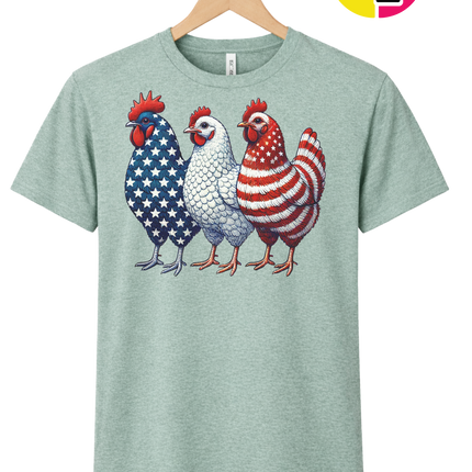 American Flag Chickens Tee