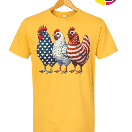American Flag Chickens Tee