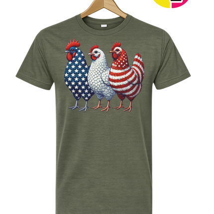 American Flag Chickens Tee