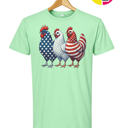 American Flag Chickens Tee