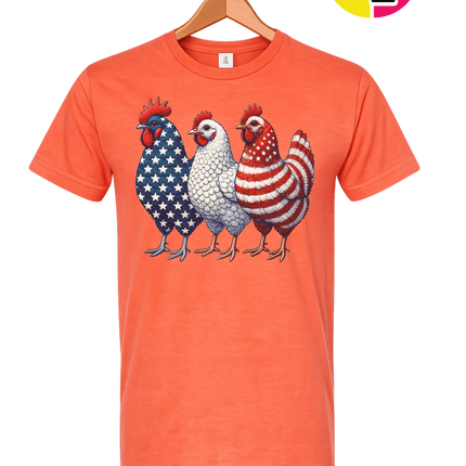 American Flag Chickens Tee