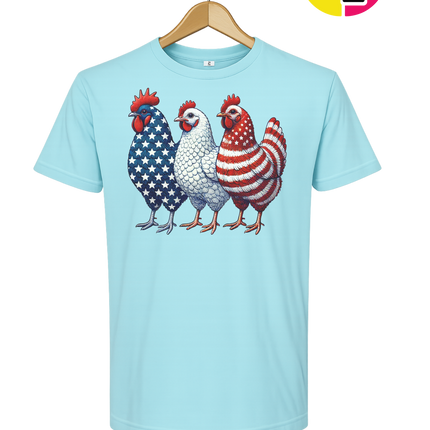 American Flag Chickens Tee