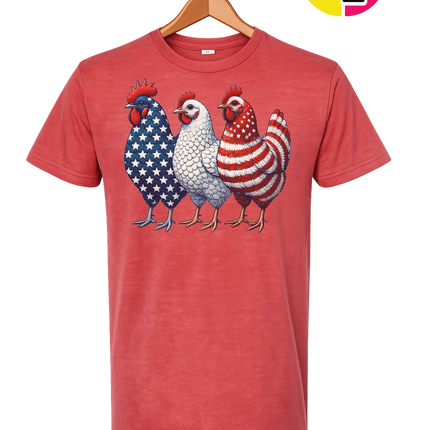 American Flag Chickens Tee
