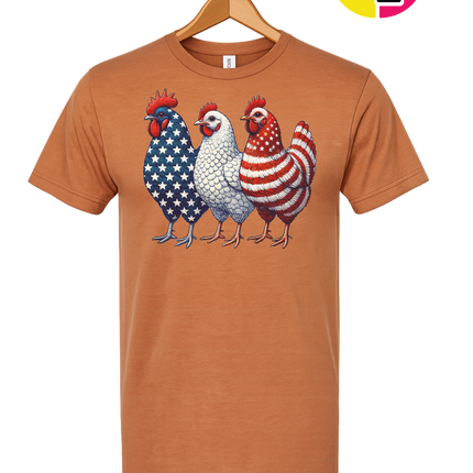 American Flag Chickens Tee
