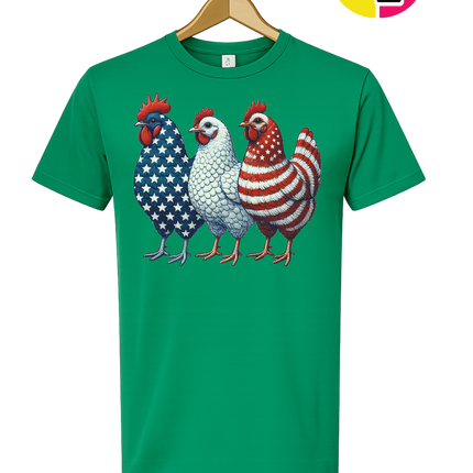 American Flag Chickens Tee