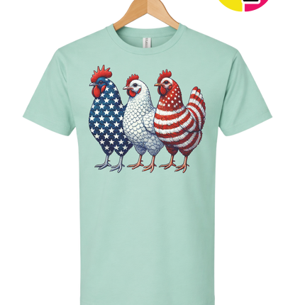 American Flag Chickens Tee