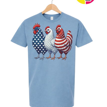 American Flag Chickens Tee
