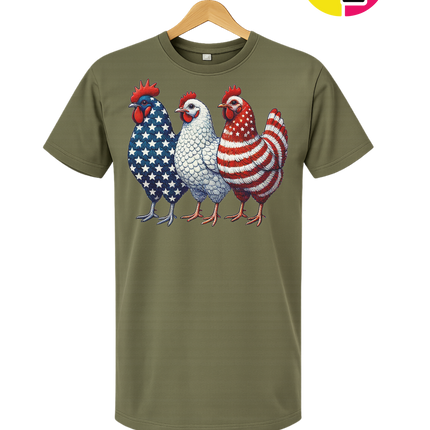 American Flag Chickens Tee