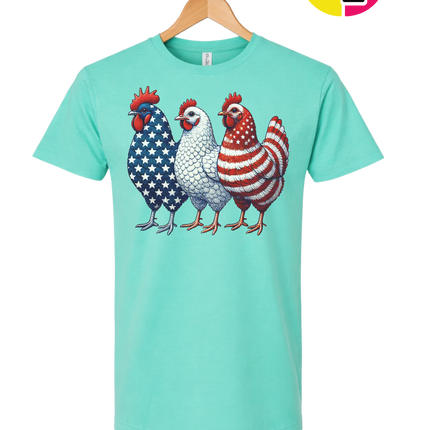 American Flag Chickens Tee