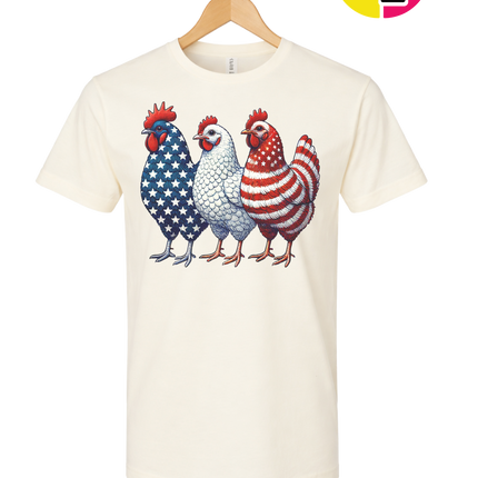 American Flag Chickens Tee