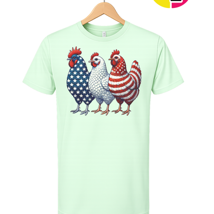 American Flag Chickens Tee