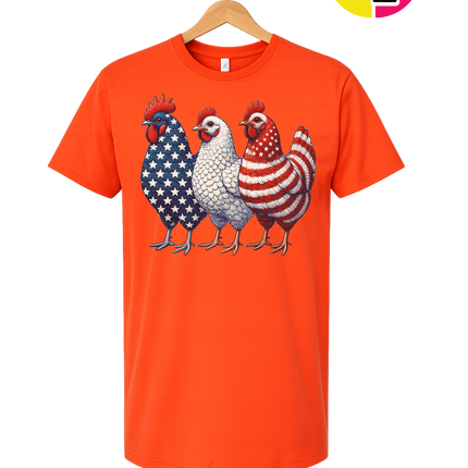 American Flag Chickens Tee