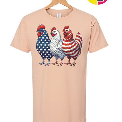 American Flag Chickens Tee