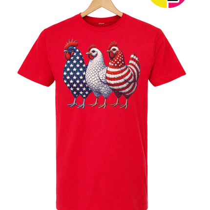 American Flag Chickens Tee