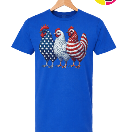 American Flag Chickens Tee