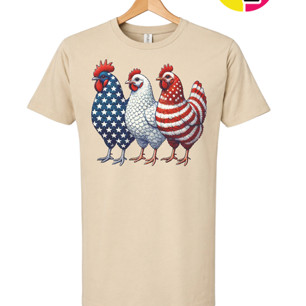 American Flag Chickens Tee