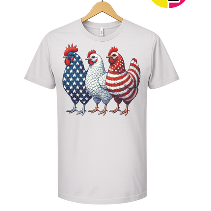 American Flag Chickens Tee