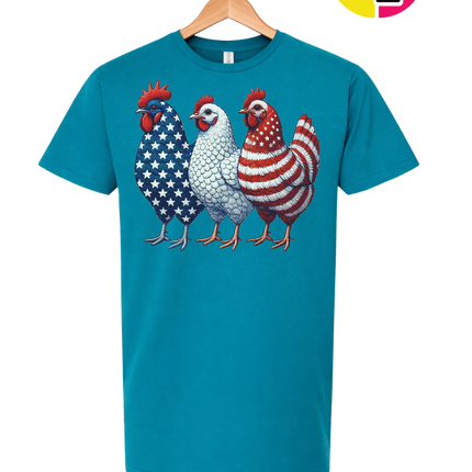 American Flag Chickens Tee