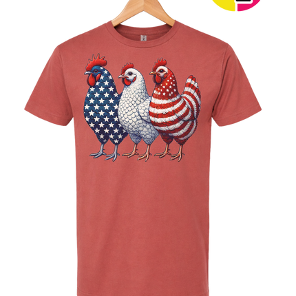 American Flag Chickens Tee