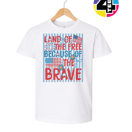 Land Of The Free Because Of The Brave Youth Tee