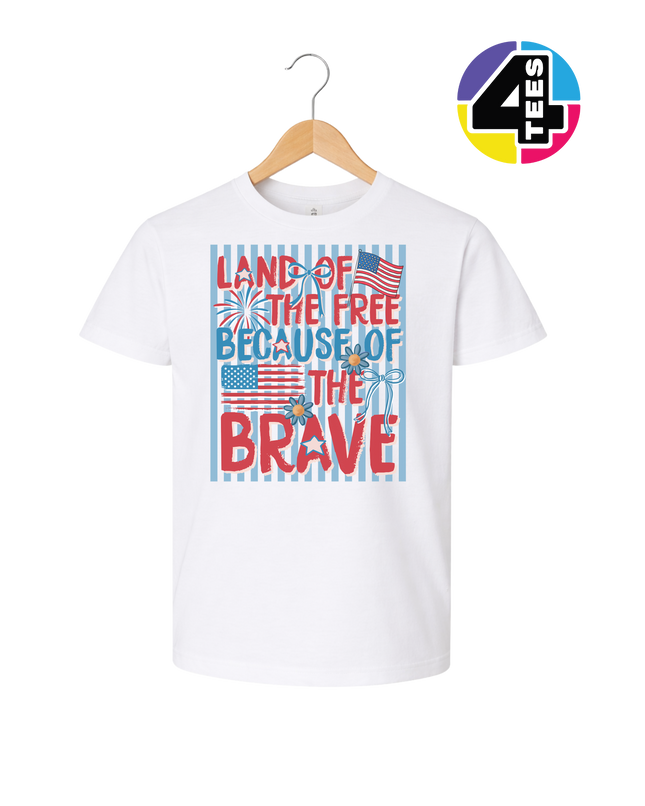 Land Of The Free Because Of The Brave Youth Tee