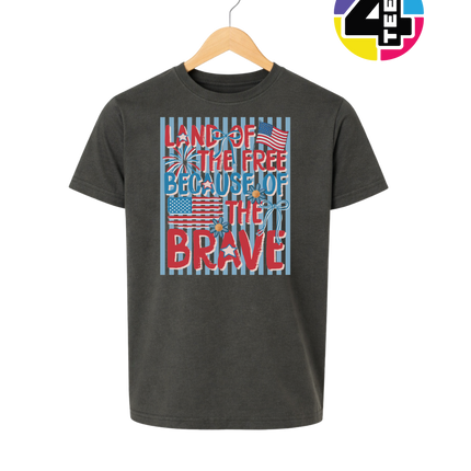 Land Of The Free Because Of The Brave Youth Tee