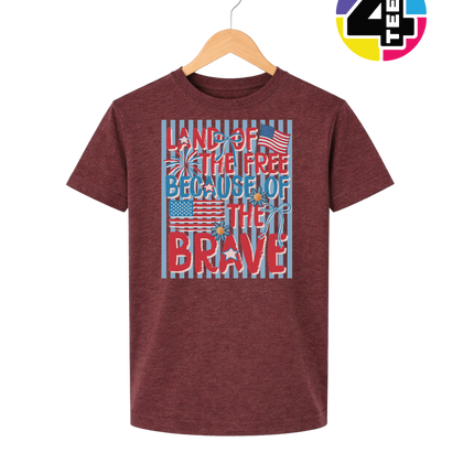Land Of The Free Because Of The Brave Youth Tee