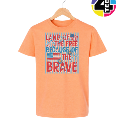 Land Of The Free Because Of The Brave Youth Tee