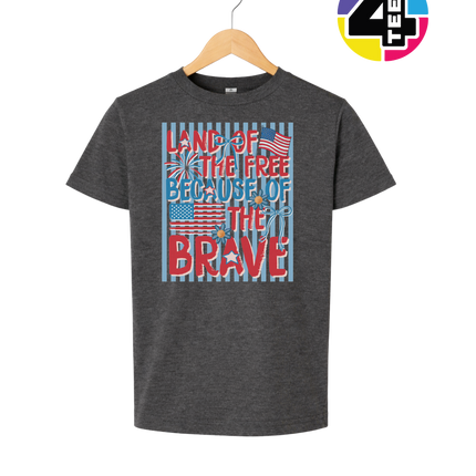 Land Of The Free Because Of The Brave Youth Tee