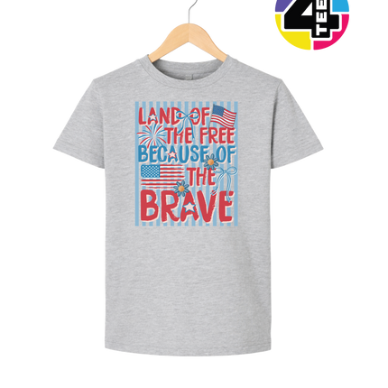 Land Of The Free Because Of The Brave Youth Tee