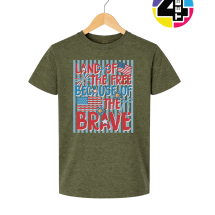 Land Of The Free Because Of The Brave Youth Tee