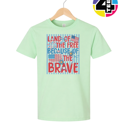 Land Of The Free Because Of The Brave Youth Tee