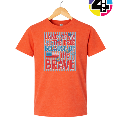 Land Of The Free Because Of The Brave Youth Tee