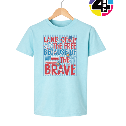 Land Of The Free Because Of The Brave Youth Tee