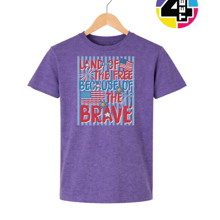 Land Of The Free Because Of The Brave Youth Tee