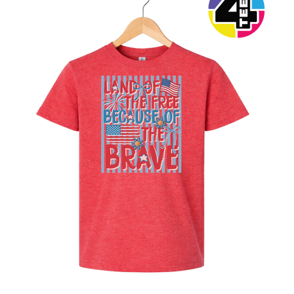 Land Of The Free Because Of The Brave Youth Tee